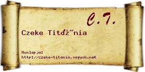 Czeke Titánia névjegykártya